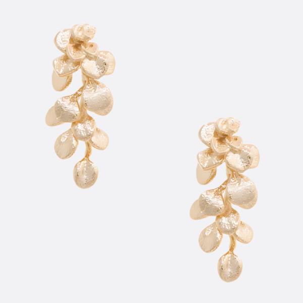 SODAJO LEAF METAL GOLD DIPPED EARRING