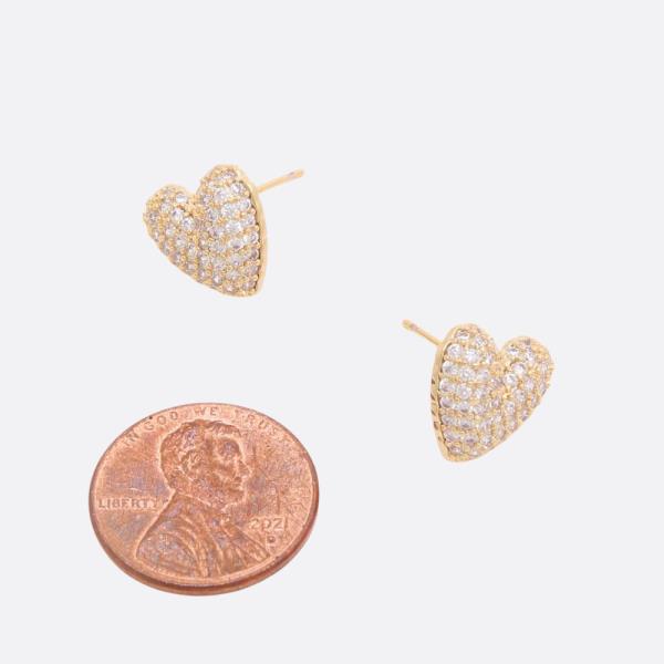 SODAJO HEART CZ GOLD DIPPED EARRING