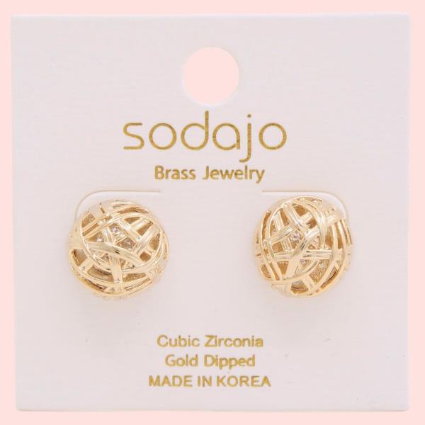 SODAJO BALL GOLD DIPPED EARRING