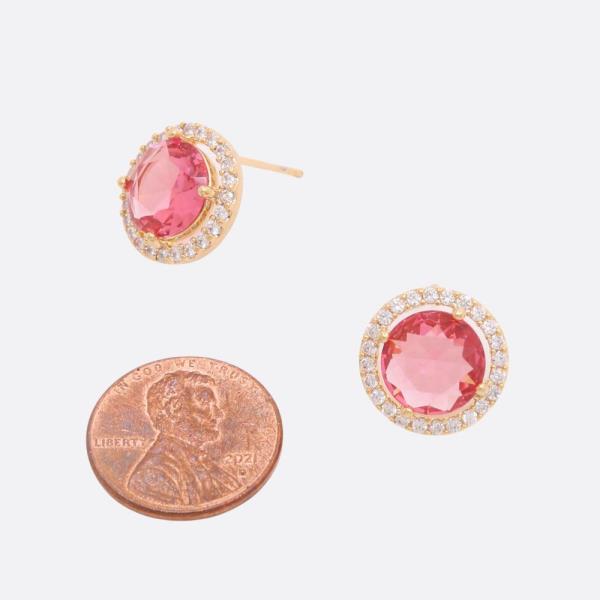 SODAJO CZ ROUND GOLD DIPPED EARRING