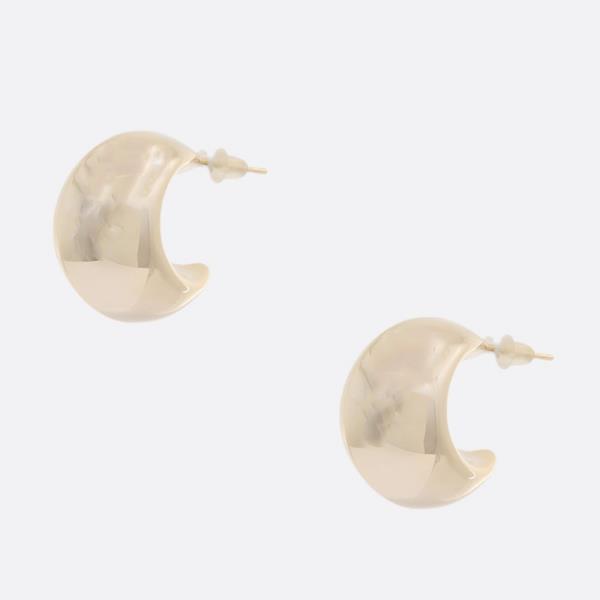 SODAJO PUFFY HOOP GOLD DIPPED EARRING