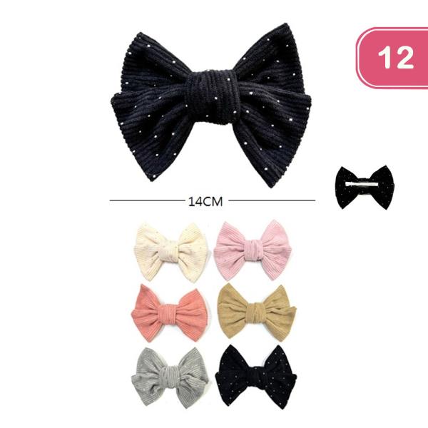 VELVET HAIR BOW (12 UNITS)