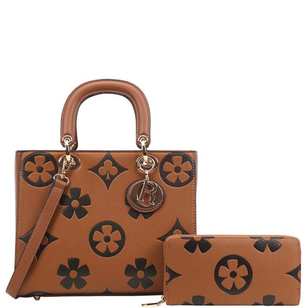 2IN1 PRINTED SATCHEL W WALLET SET