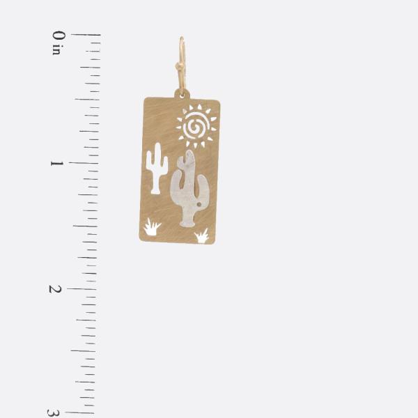 WESTERN STYLE CACTUS RECTANGLE EARRING