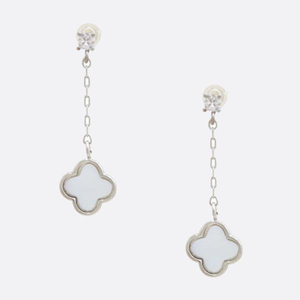 MOTHER OF PEARL CLOVER DANGLE EARRING