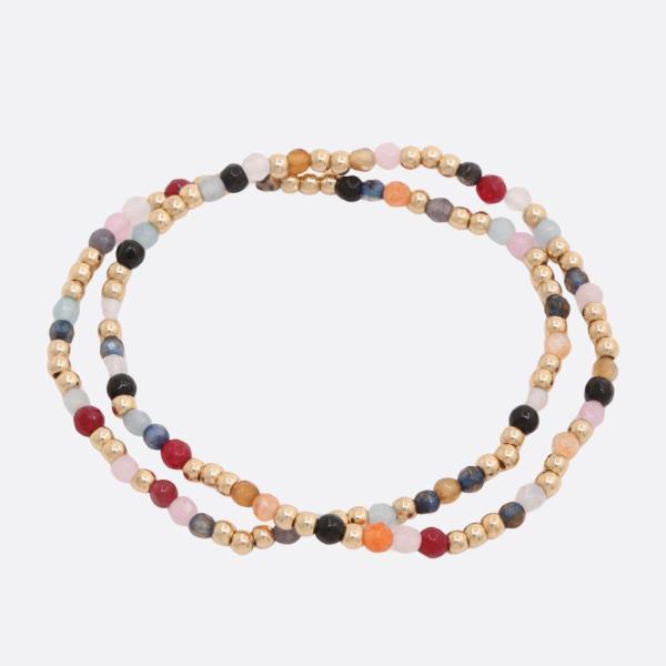 SEMI PRECIOUS BEADED BRACELET SET