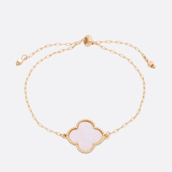 CLOVER CHARM OVAL LINK BRACELET