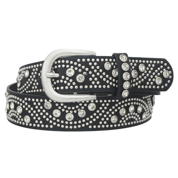 CHEVRON PIN STUD EMBELLISHED BASIC BUCKLE BELT