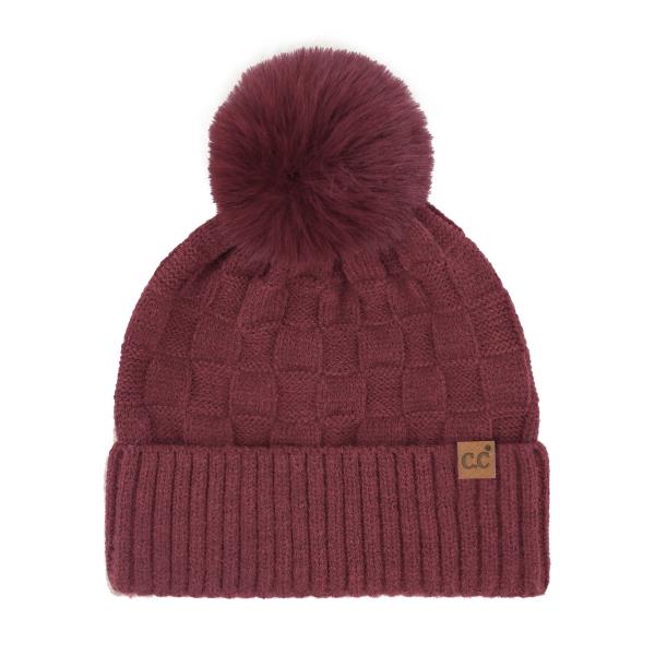 CC WEAVING TEXTURE POM BEANIE