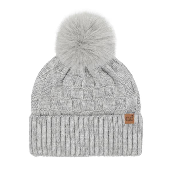 CC WEAVING TEXTURE POM BEANIE