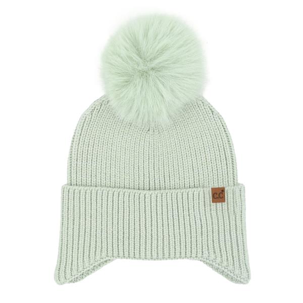 CC EARFLAP POM BEANIE