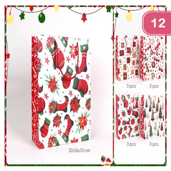 XMAS GLOVES TREE CANDY GIFT BAG (12 UNITS)