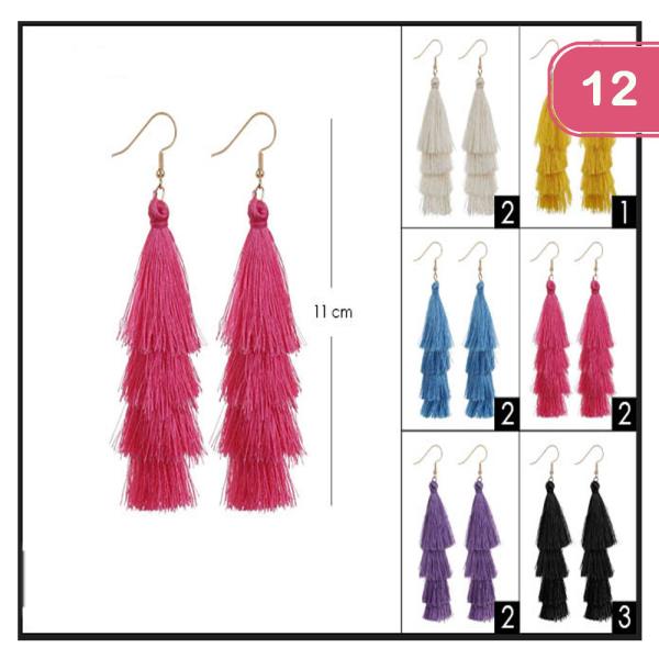 TASSEL DANGLE EARRING (12 UNITS)