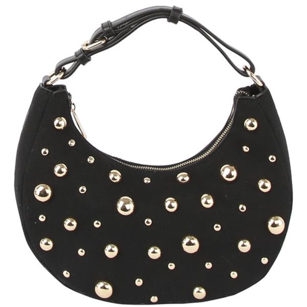 STUDDED CURVE SHOULDER CROSSBODY BAG