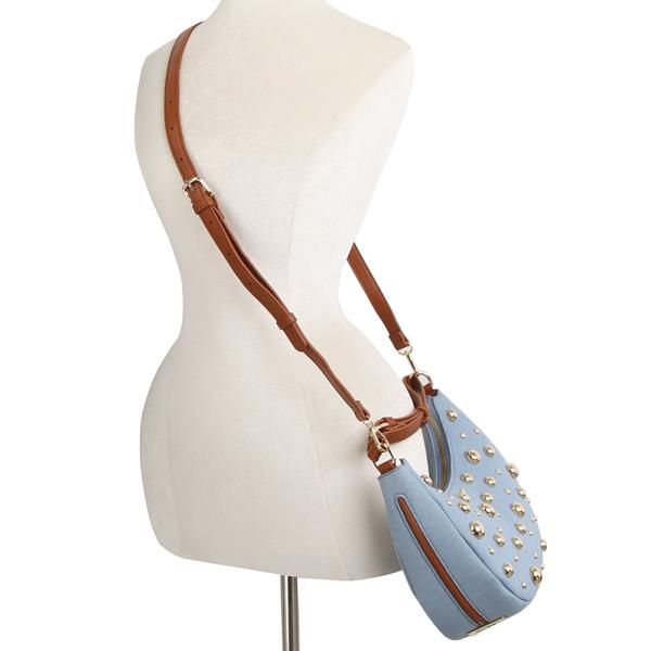 STUDDED CURVE SHOULDER CROSSBODY BAG