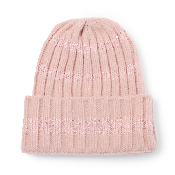 SEQUINS STRIPE KNIT BEANIE