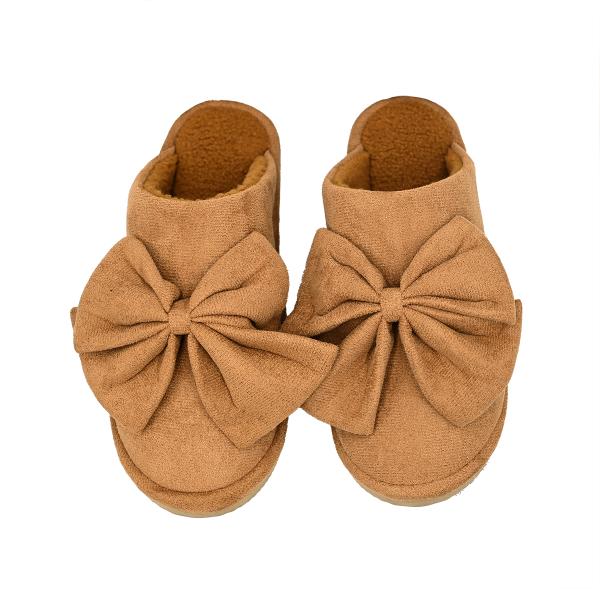 CC FAUX SUEDE BOW SLIPPERS - SM SIZE