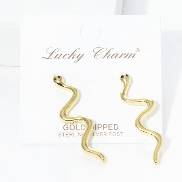 GOLD DIPPED SNAKE POST EARRING