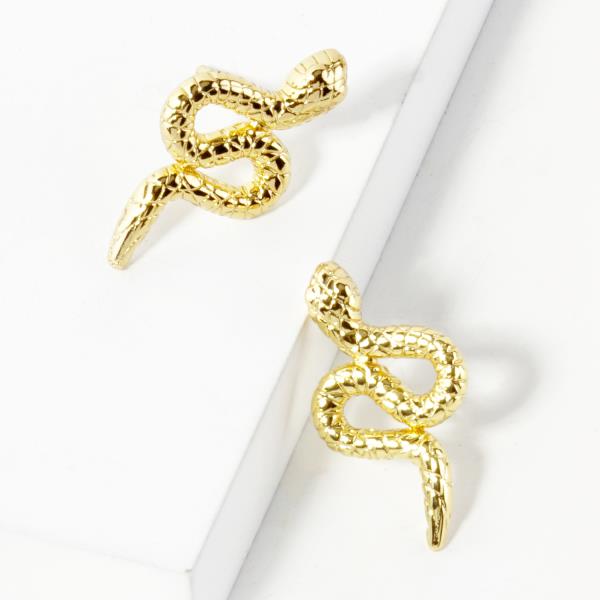 GOLD DIPPED SNAKE POST EARRING