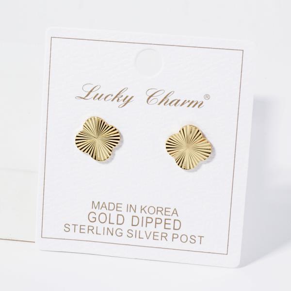 GOLD DIPPED CLOVER POST EARRING