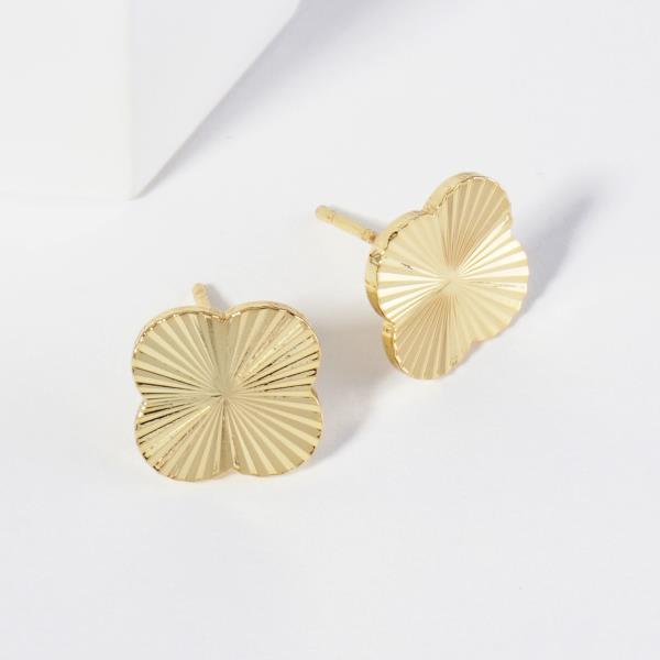 GOLD DIPPED CLOVER POST EARRING