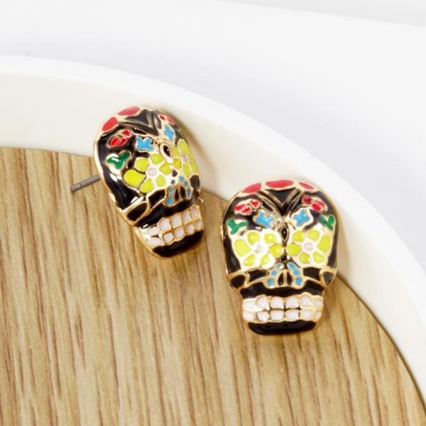 SUGAR SKULL STUD EARRING