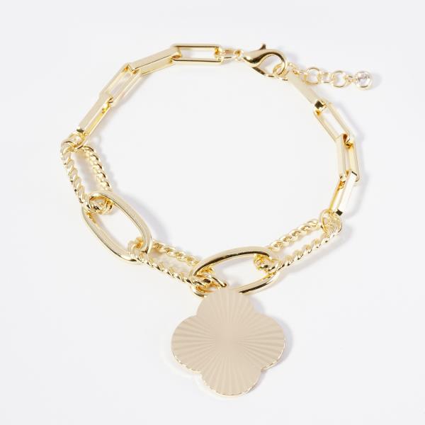 GOLD DIPPED CLOVER CHARM BRACELET