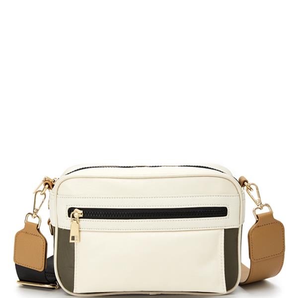 CHIC TRICOLOR STITCHING CROSSBODY BAG