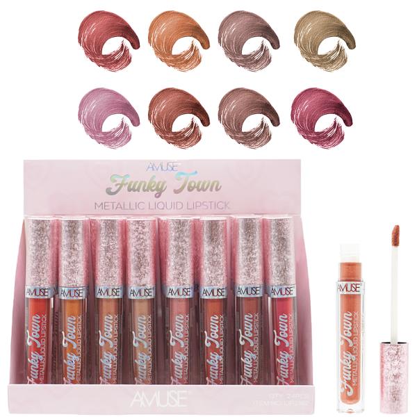 AMUSE FUNKY TOWN METALLIC LIQUID LIPSTICK (24 UNITS)