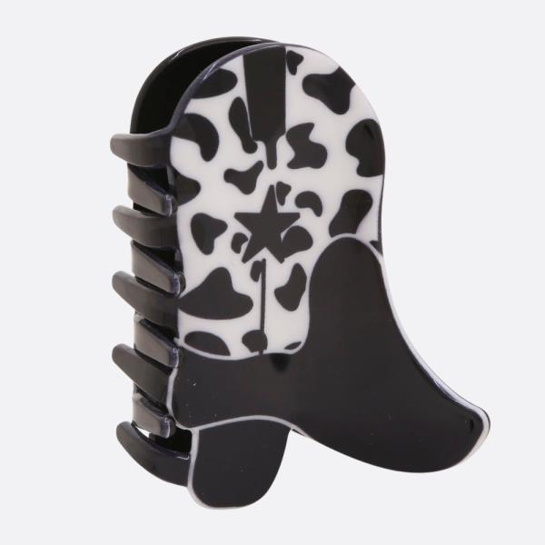 WESTERN COW BOOTS HAIR CLAW JAW CLIP