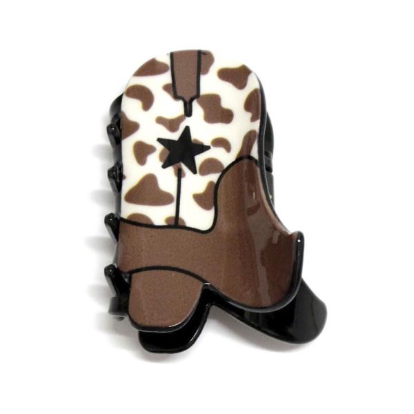 WESTERN COW BOOTS HAIR CLAW JAW CLIP