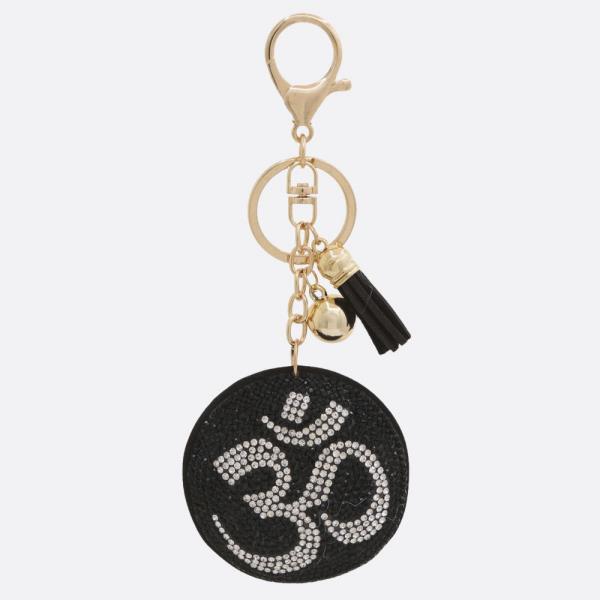 OM SYMBOL RHINESTONE KEYCHAIN