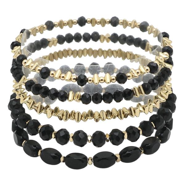 MULTI MIX BEAD STRETCH BRACELET SET