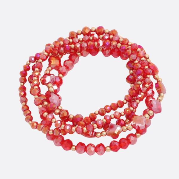 MULTI MIX BEAD STRETCH BRACELET SET