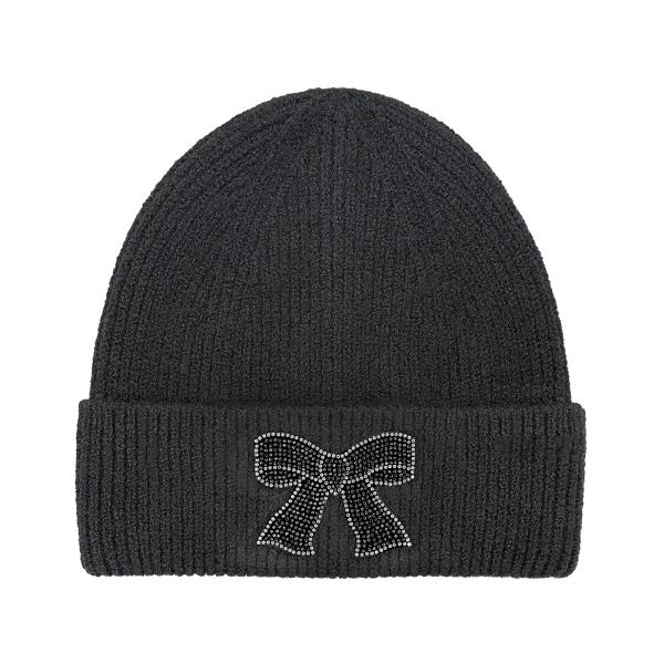 CC RHINESTONE RIBBON EMBELLISHMENT BEANIE