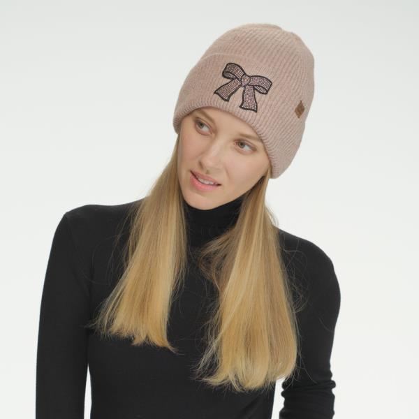 CC RHINESTONE RIBBON EMBELLISHMENT BEANIE