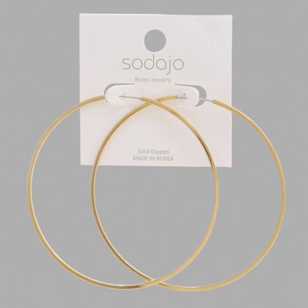 SODAJO GOLD DIPPED HOOP EARRING