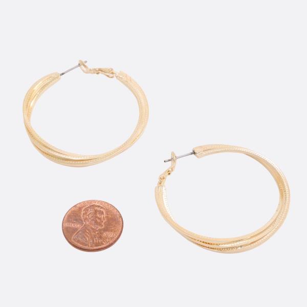 SODAJO DOUBLE HOOP GOLD DIPPED EARRING