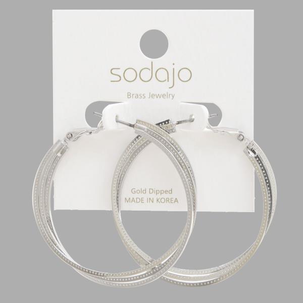 SODAJO DOUBLE HOOP GOLD DIPPED EARRING