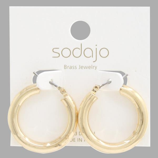 SODAJO SOLID HOOP GOLD DIPPED EARRING