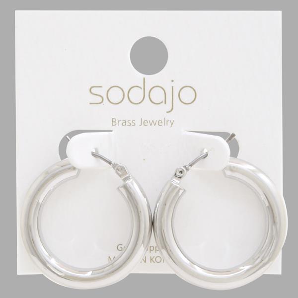 SODAJO SOLID HOOP GOLD DIPPED EARRING