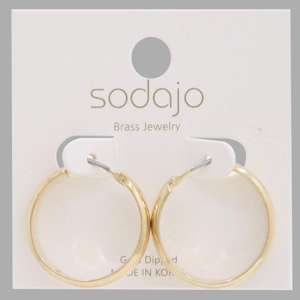 SODAJO SOLID GOL DIPPED HOOP EARRING