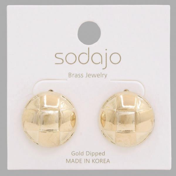 SODAJO ROUND GOLD DIPPED EARRING