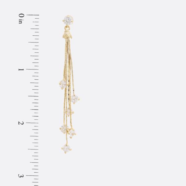 SODAJO CZ CRYSTAL DANGLE METAL GOLD DIPPED EARRING