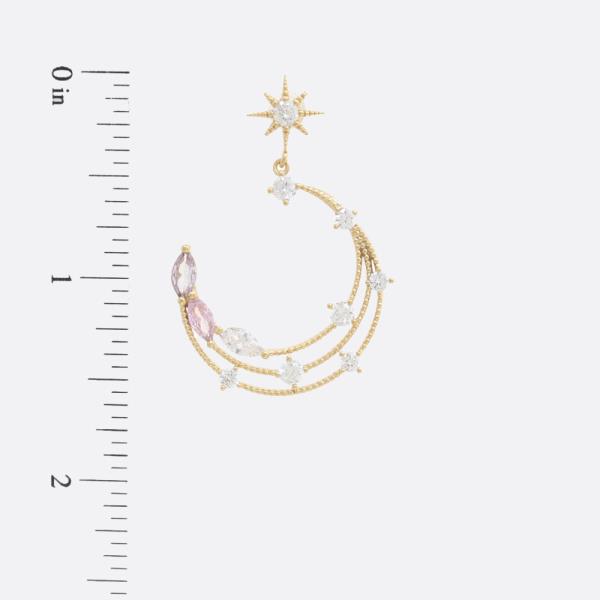 SODAJO CZ MOON STAR GOLD DIPPED EARRING