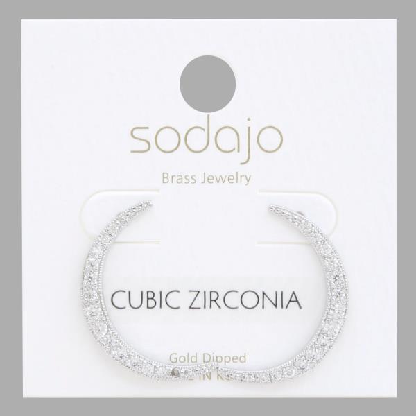 SODAJO CZ CRESCENT MOON GOLD DIPPED EARRING