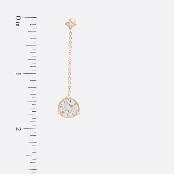 SODAJO CZ ROUND METAL DANGLE GOLD DIPPED  EARRING