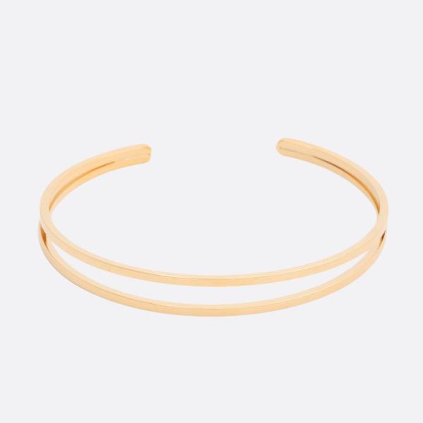 SODAJO DOUBLE METAL CUFF GOLD DIPPED BRACELET