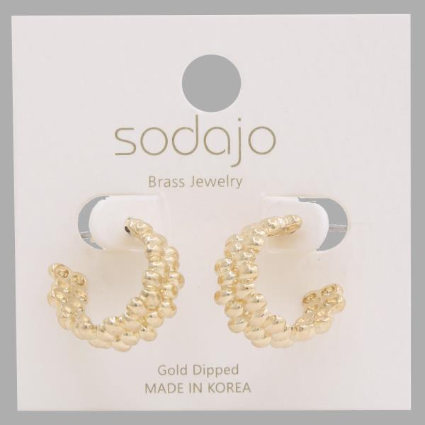 SODAJO OPEN HOOP GOLD DIPPED EARRING