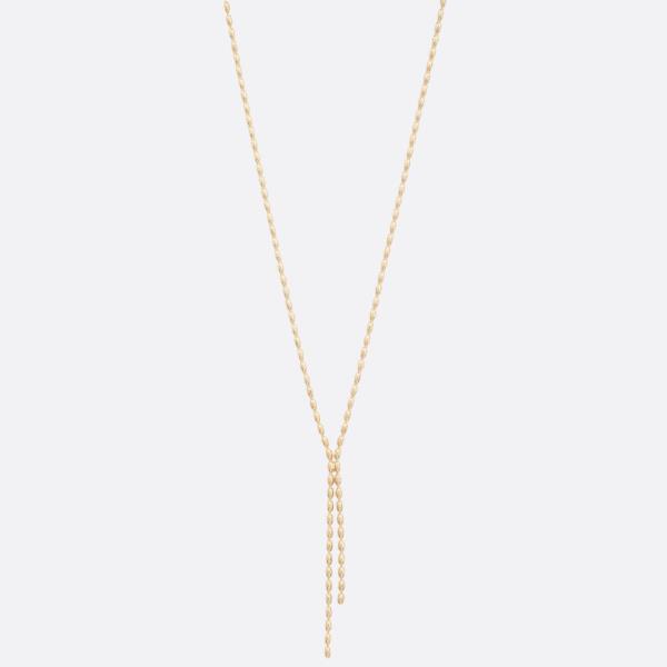 SODAJO DAINTY BEAD Y SHAPE GOLD DIPPED NECKLACE